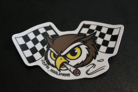 DFW Hooligans Checker Owl Sticker