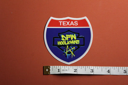 DFW Hooligans TX Highway Sign Sticker
