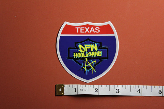 DFW Hooligans TX Highway Sign Sticker